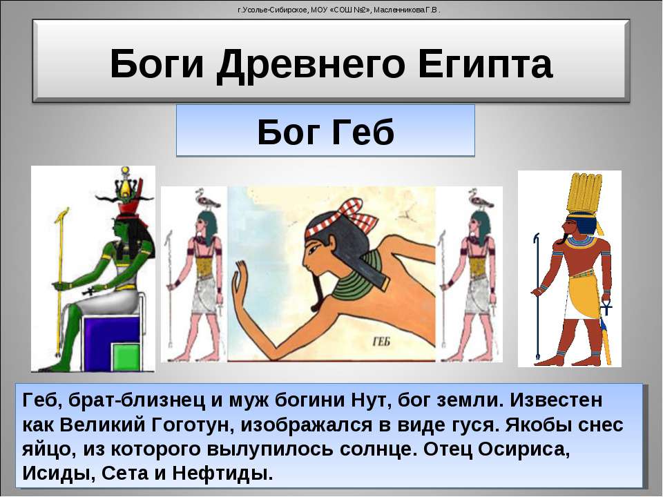 Как звали буду бога. Боги древнего Египта 5 класс. Основные боги Египта 5 класс. Geb Бог Египта. Ра Себек тот боги Египта.