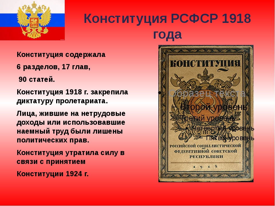 Принятие 1 конституции дата. Первая Конституция России 1918. Конституция России 1918 года. Конституция РСФСР 1918 года. Первая Советская Конституция 1918 г..