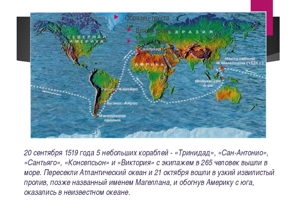 Открытия магеллана на карте