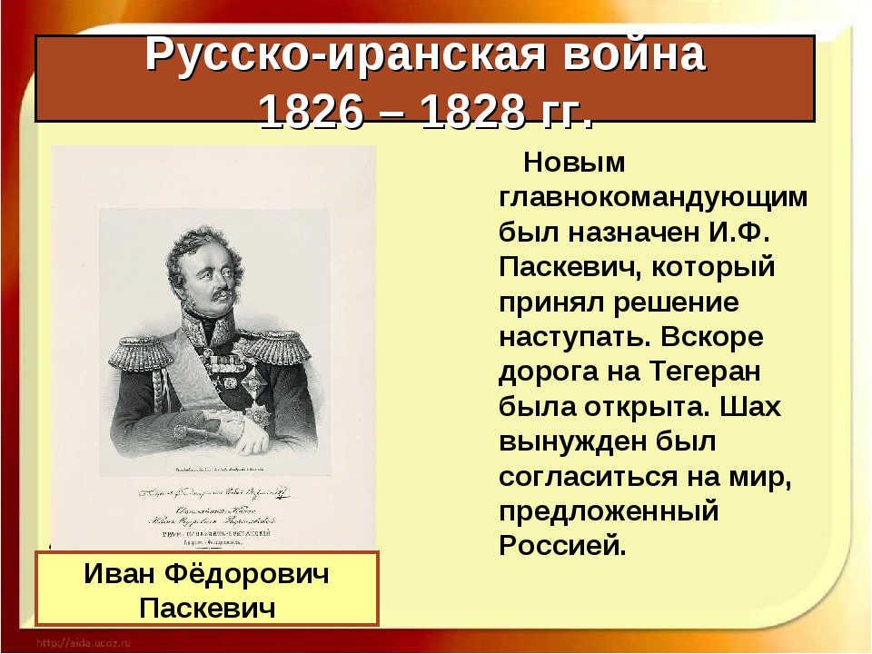 Русско иранская война при николае 1 карта