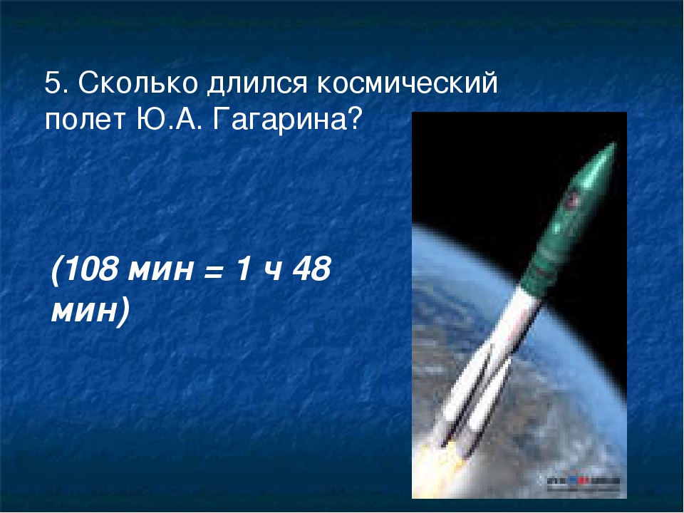 Выполнил первый космический полет длительностью более суток. Сколько длится космический полет Гагарина. Сколько времени длился полет Гагарина.