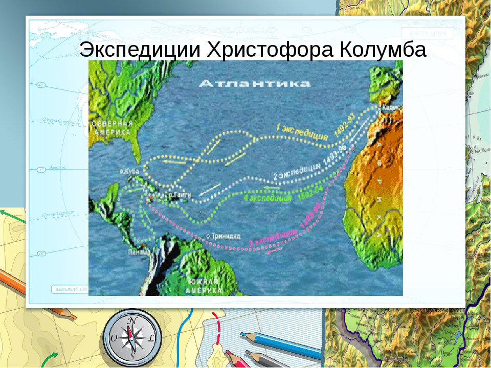 Какое географическое открытие принадлежит экспедиции христофора колумба. Экспедиция Христофора Колумба. Маршрут экспедиции Колумба. 4 Экспедиции Христофора Колумба.