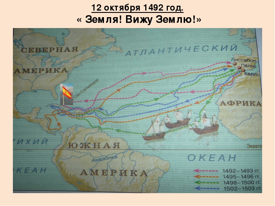 Открытие америки карта