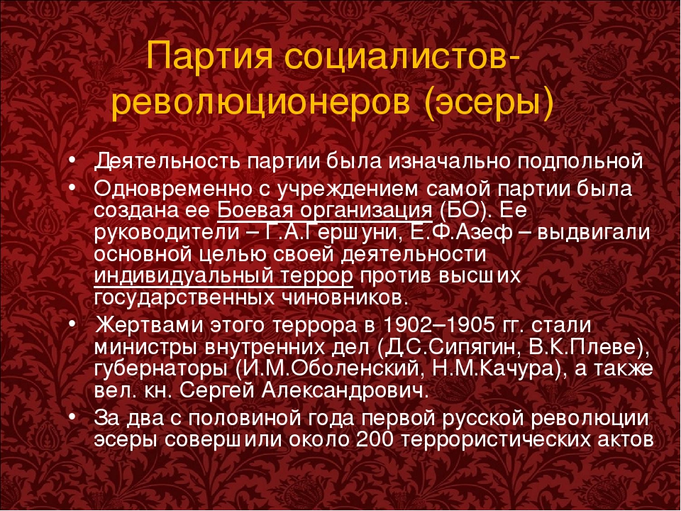 Программа социалистов революционеров эсеров