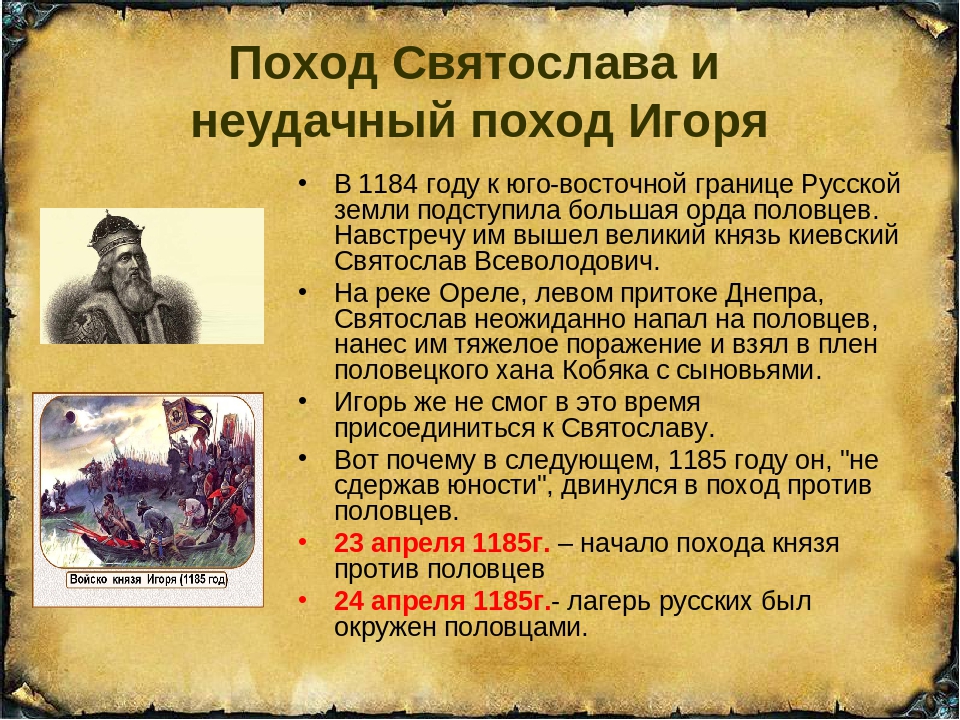 1185 поход игоря святославича на половцев карта