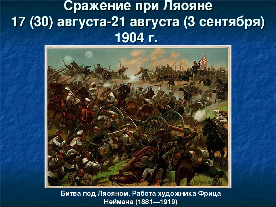 Дата мукденского сражения. Август 1904 сражение под Ляояном. Сражение при Ляояне.