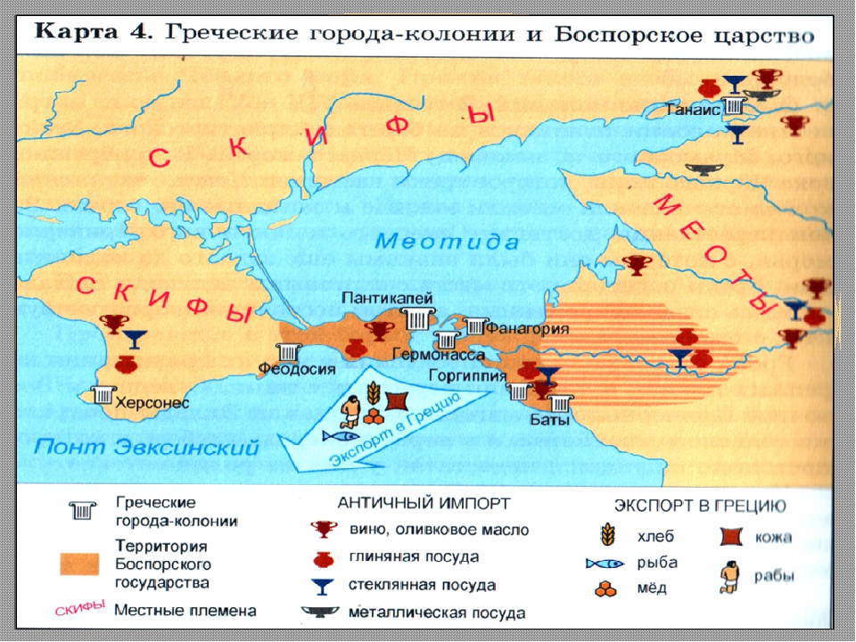 Контурная карта античная эпоха на кубани