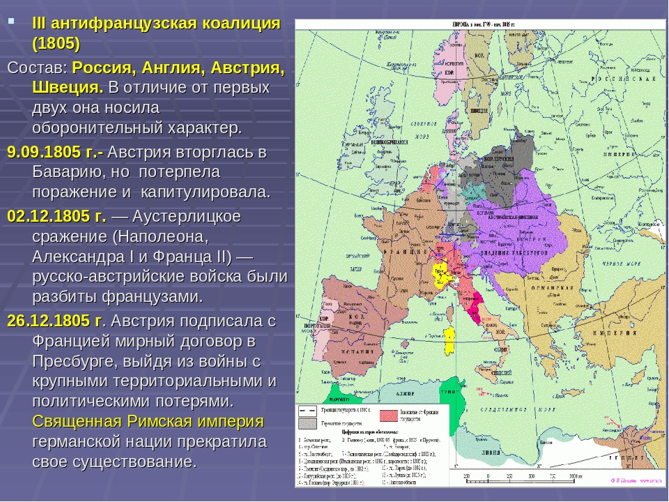 Что заставило европейские страны присоединяться к коалиция. Антифранцузская коалиция 1805 1806. III антифранцузская коалиция (1805). Антифранцузская коалиция Англия Австрия 1805. Антифранцузская коалиция 1798.