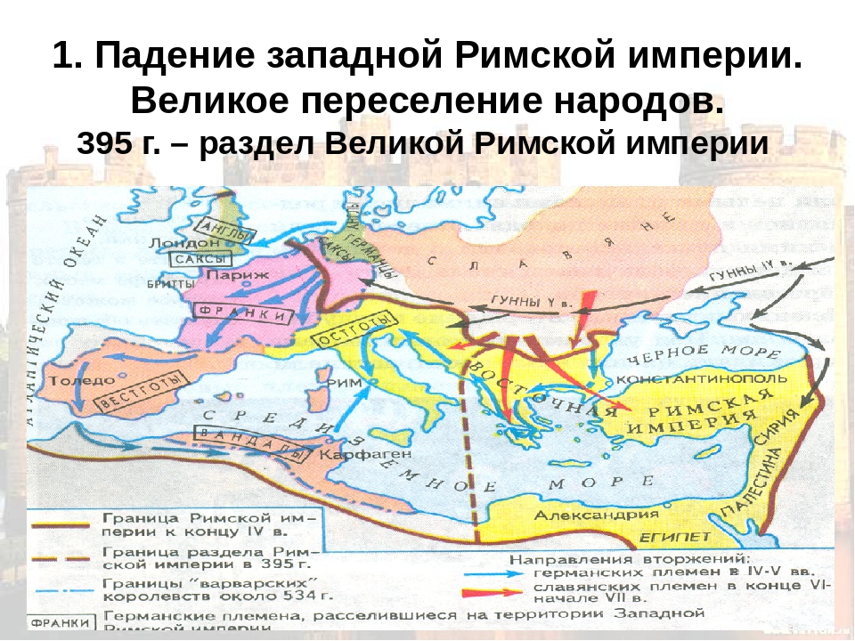 Контурная карта великое переселение народов