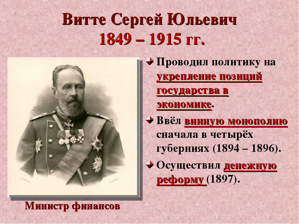 Роль с ю витте. Витте 1894. С Ю Витте деятельность. Реформы Витте.