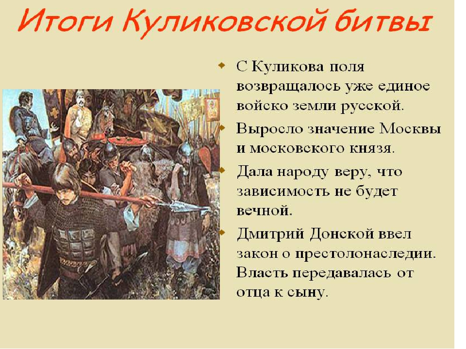 Итоги сражения куликовской битвы. 1380 Куликовская битва.