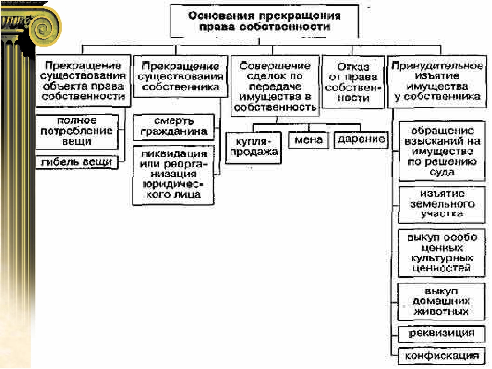 Схема приобретение права собственности