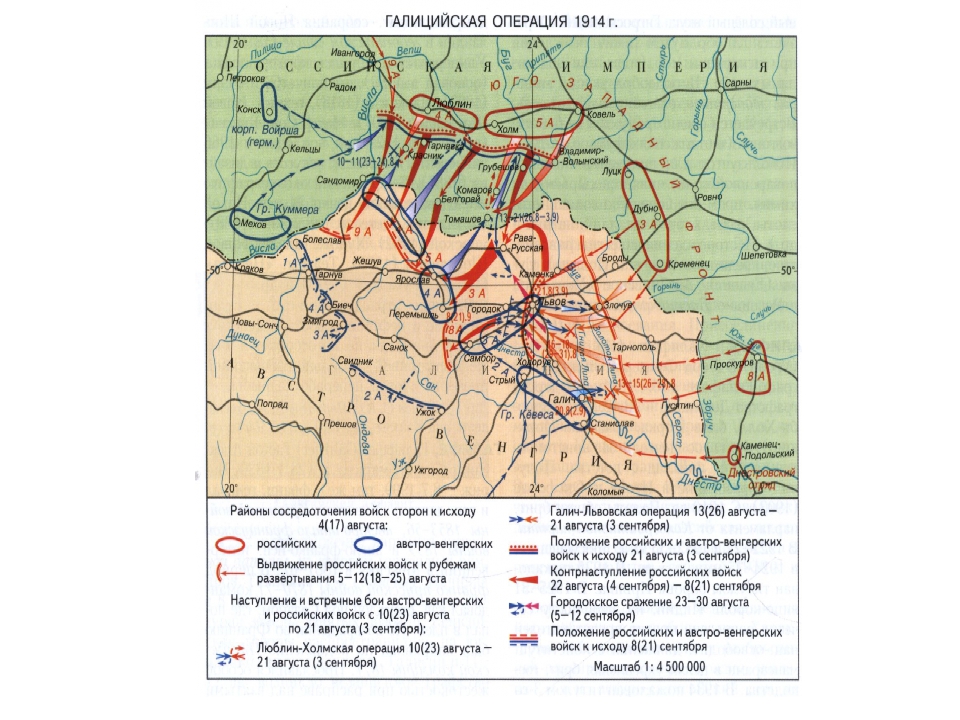 Галицийская битва карта