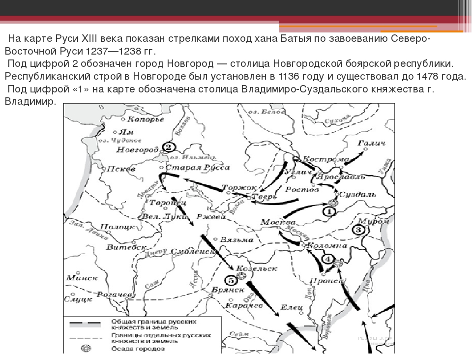 Контурная карта монголо татарское нашествие на русь