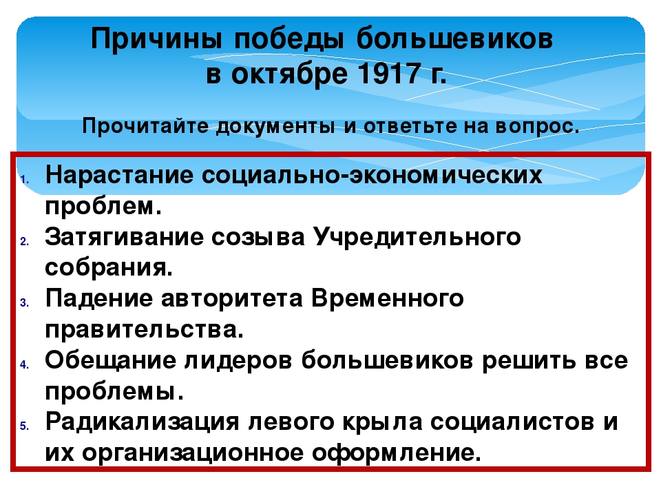 Цели большевиков в революции