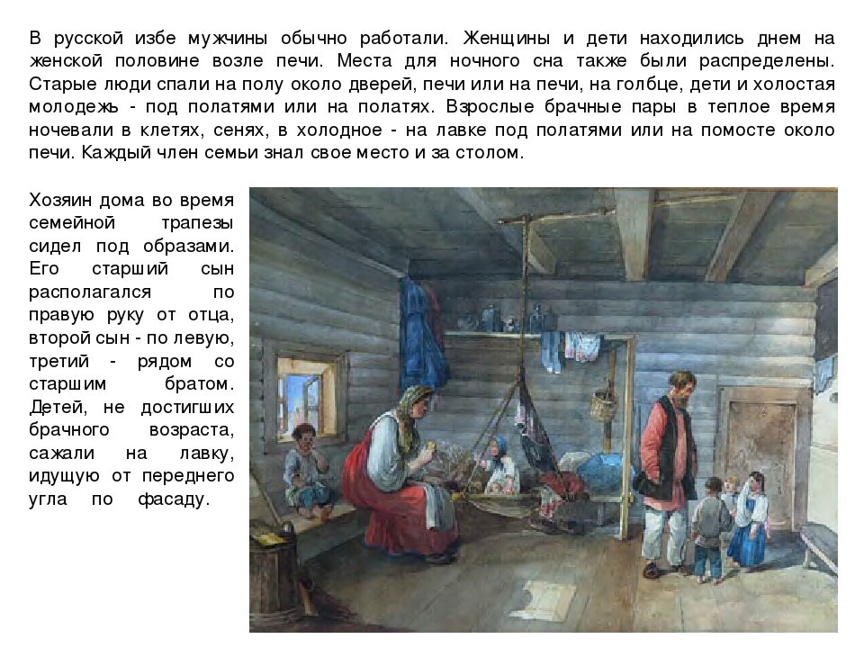 Проект крестьянская изба 18 19 века 4 класс