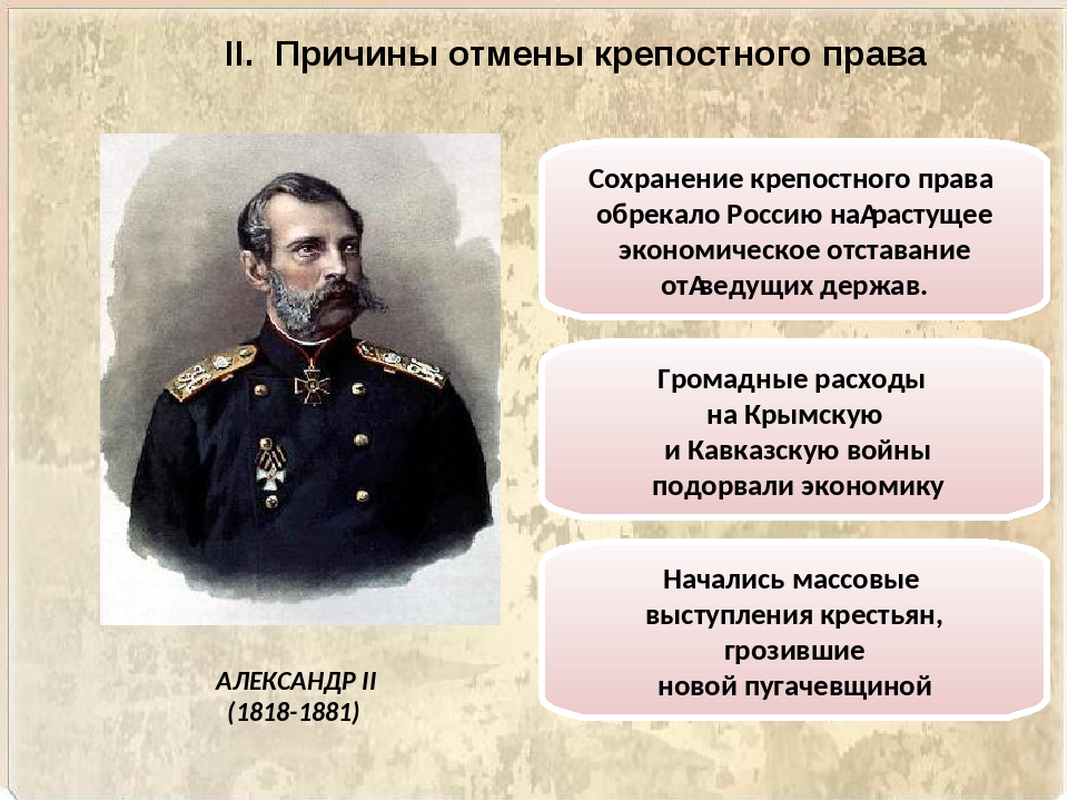 Император 1861 год в России. Крепостное право в России отменили.