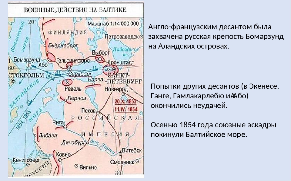 Крымская война на балтике карта