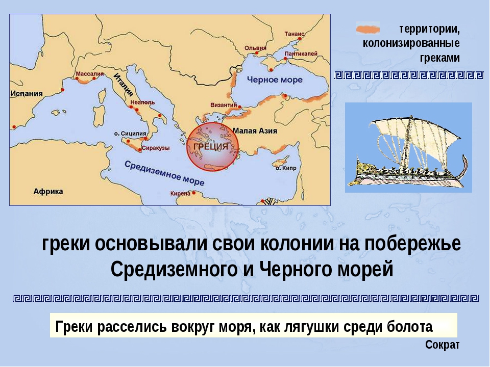 Карта основание греческих колоний