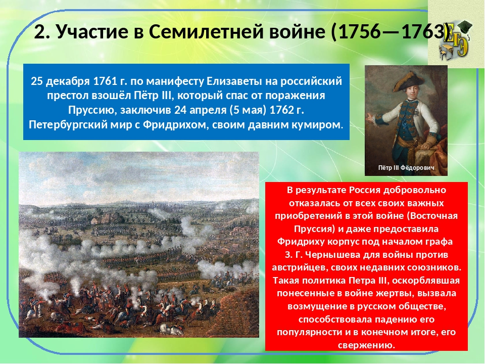 Кто правил пруссией в годы семилетней войны. Итоги семилетней войны 1741-1762.