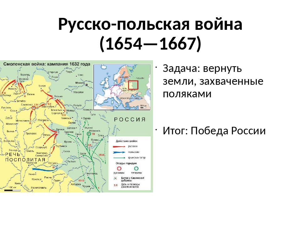 Перемирие между россией и речью посполитой год. Русско-польской войне 1654-1667 годов карта.