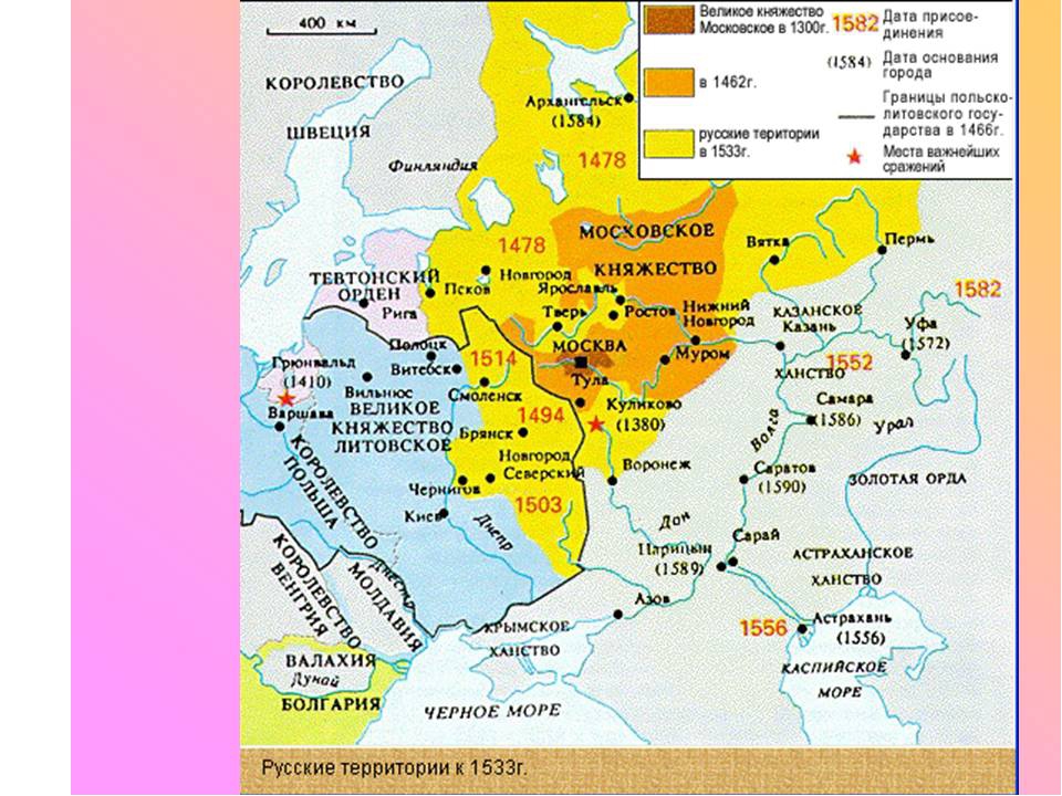 Русь в конце 15 века карта