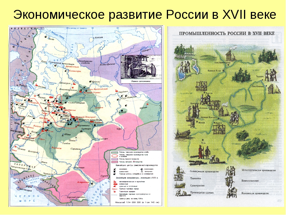 Схема экономическое развитие россии в xvii в