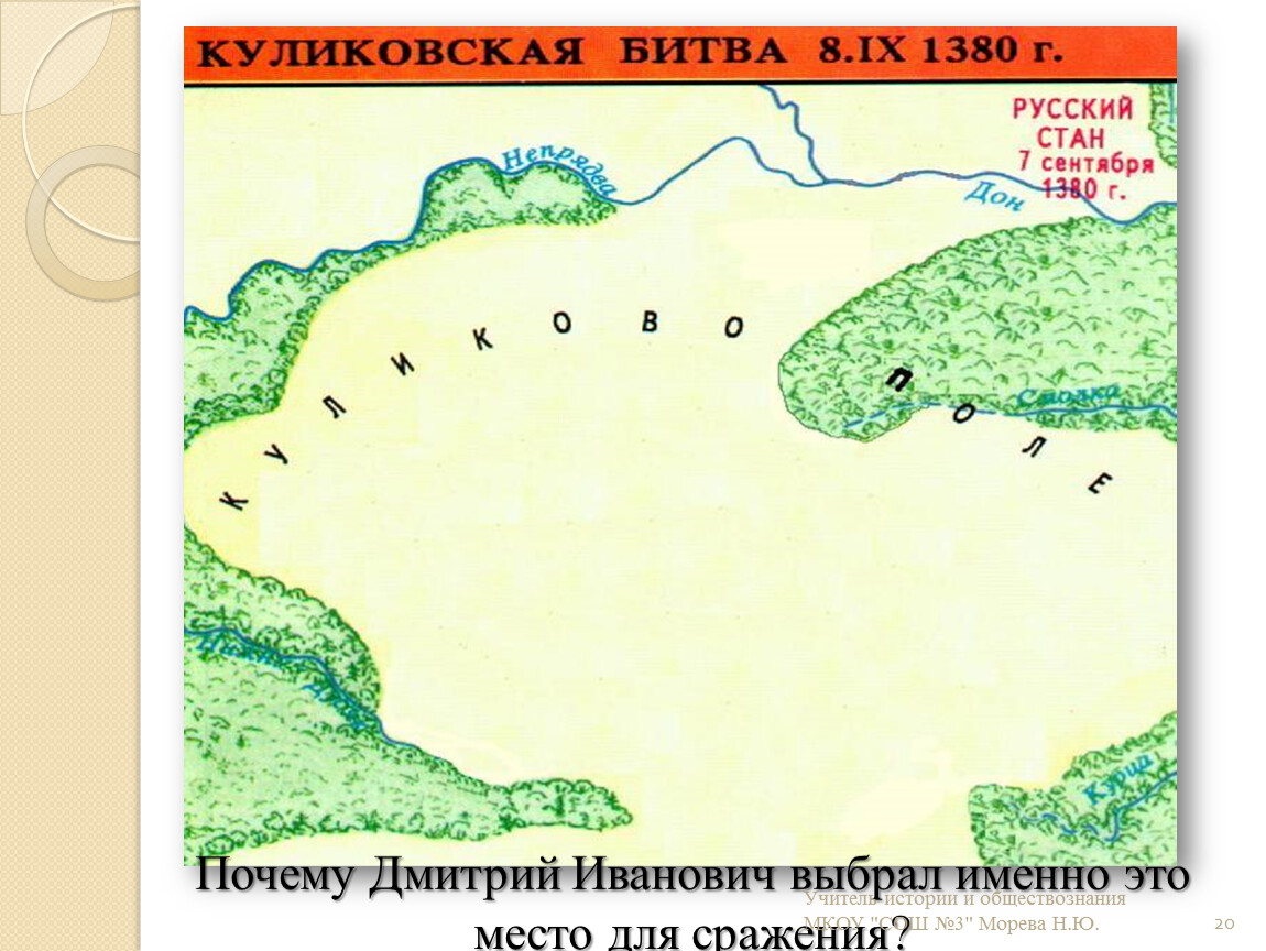 Карта куликовской битвы 6 класс