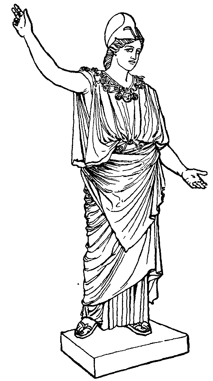 Богиня Афина раскраска
