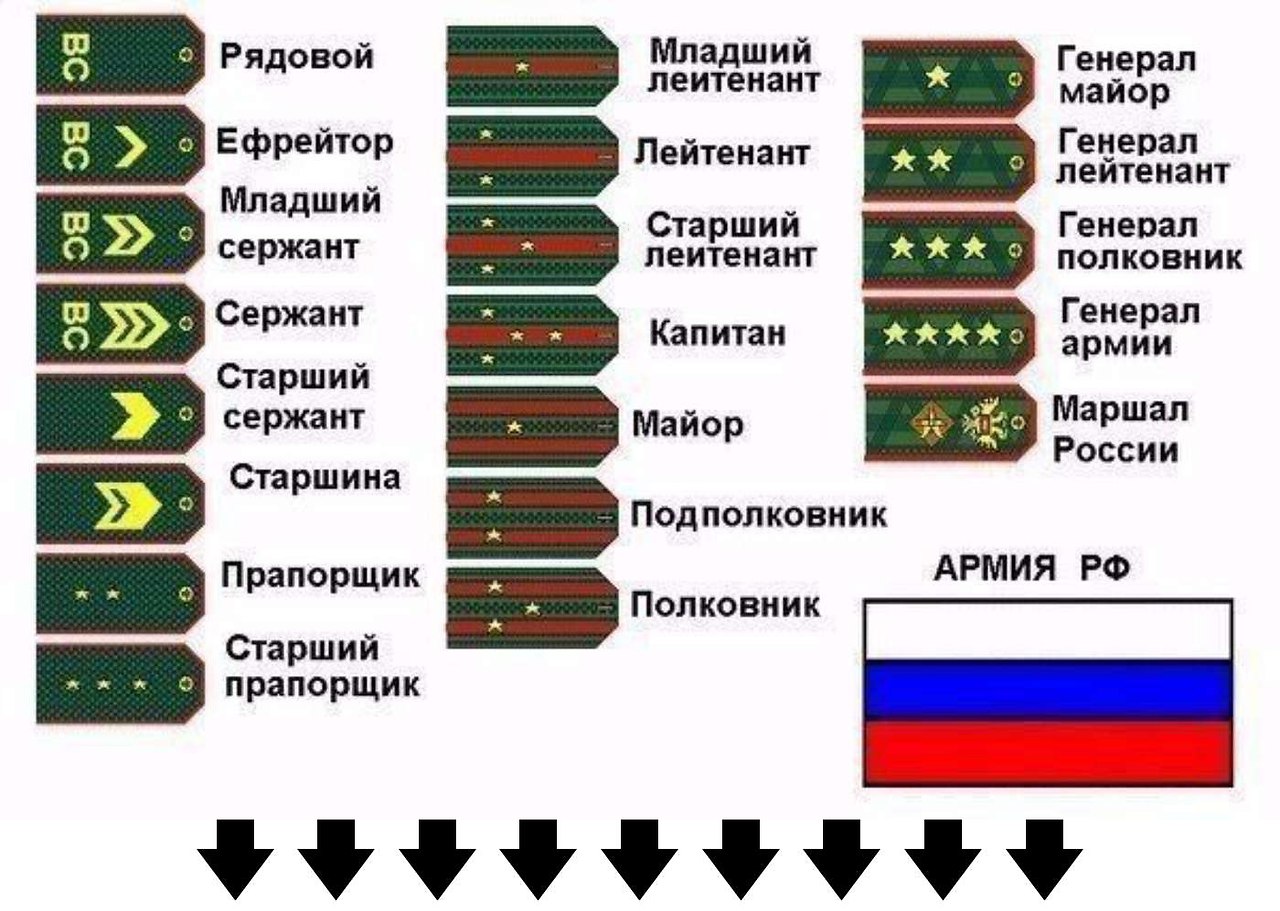 Погоны и звания в армии России 2021