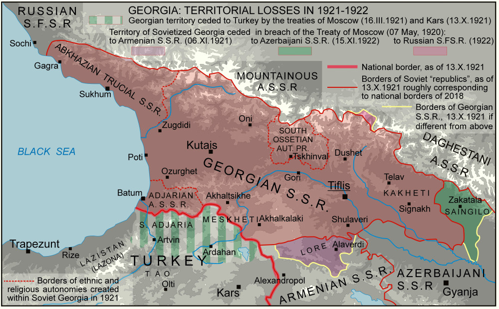 Карта грузии 1917