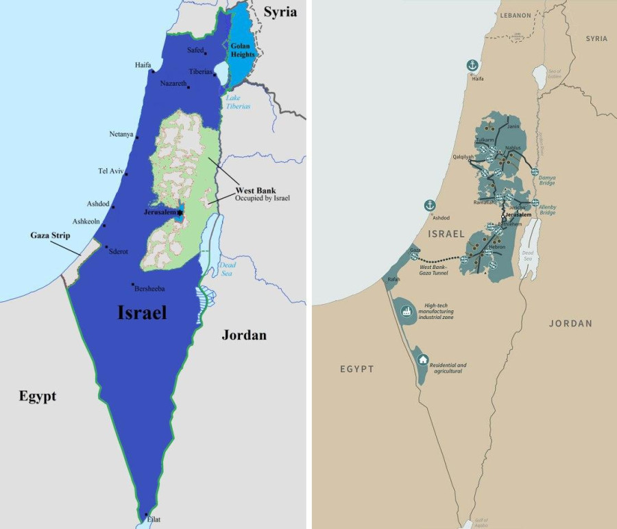 Палестина и израиль карта до и после