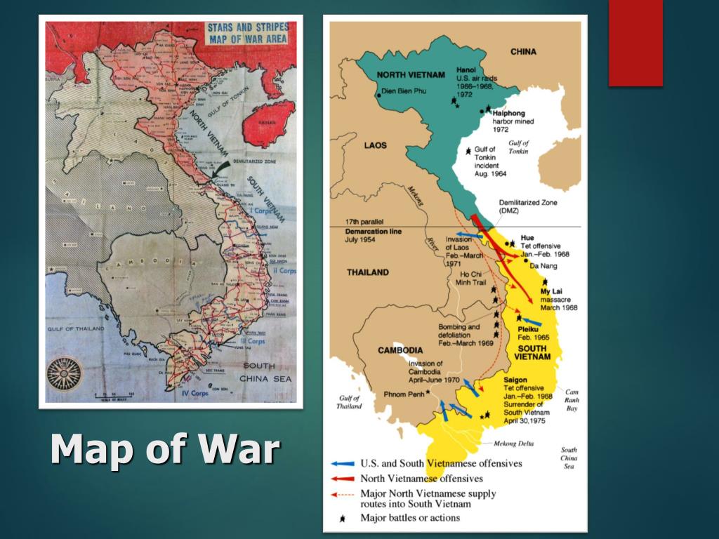 Карта вьетнама во время вьетнамской войны