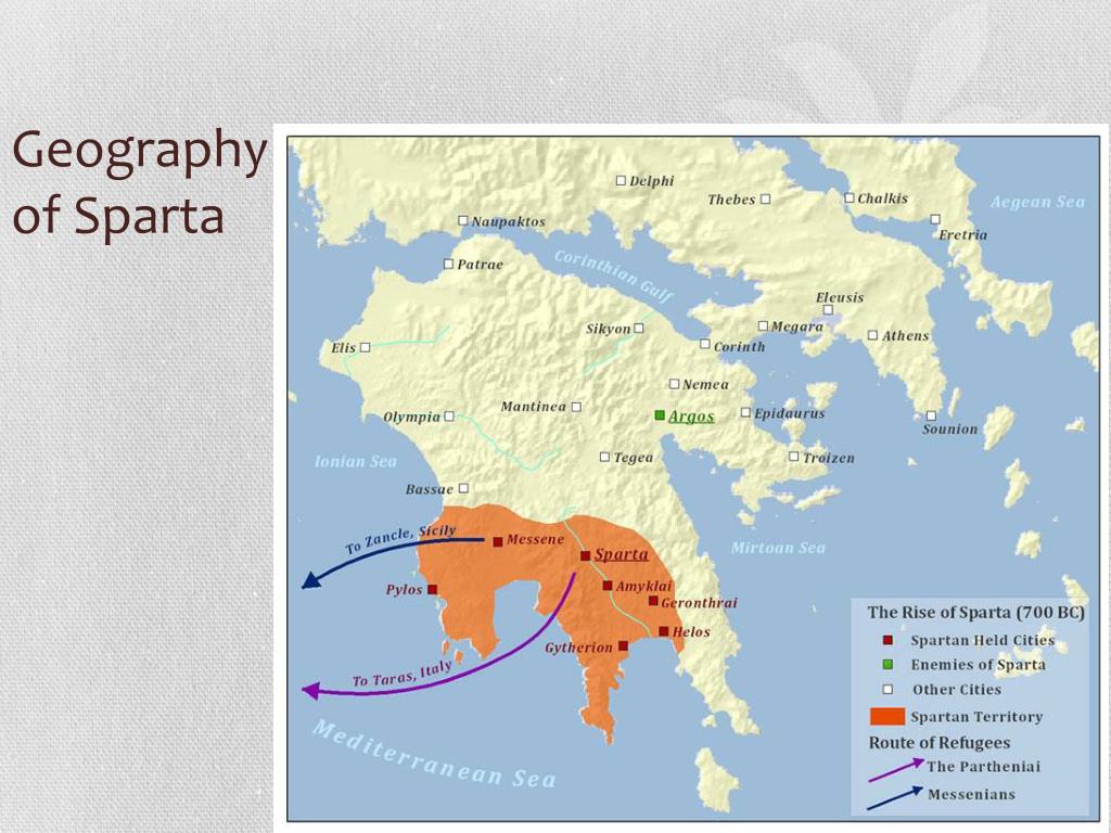 Карта спарты в древней греции