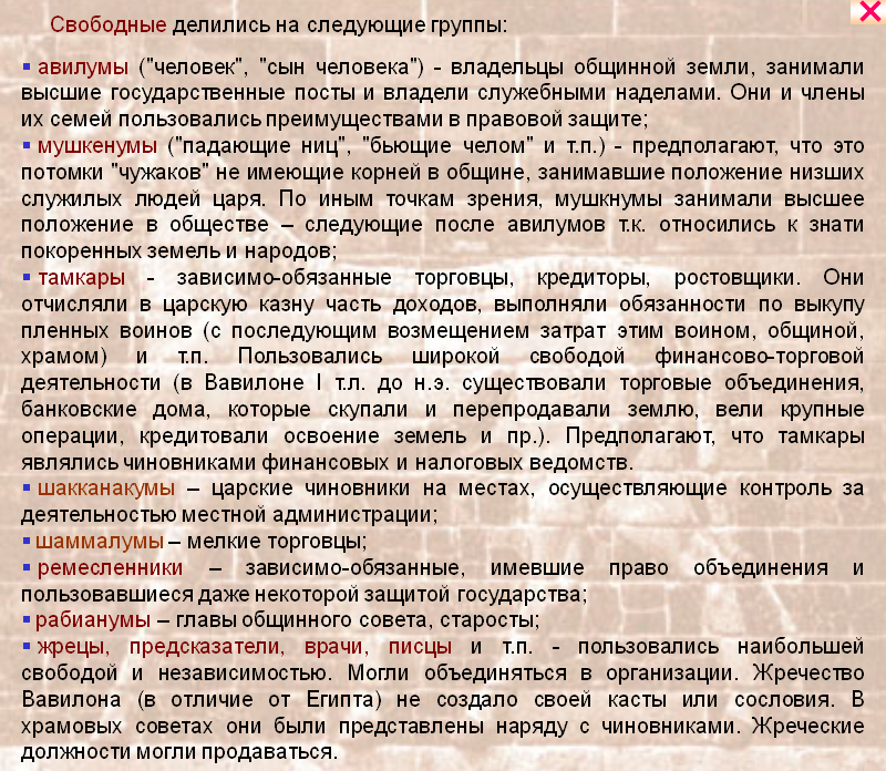 Правовое положение основных групп населения древнего вавилона. Правовое положение мушкенумов. Правовой статус авилумов по законам Хаммурапи. Правовое положение авилумов по законам Хаммурапи. Правовой статус авулумов.