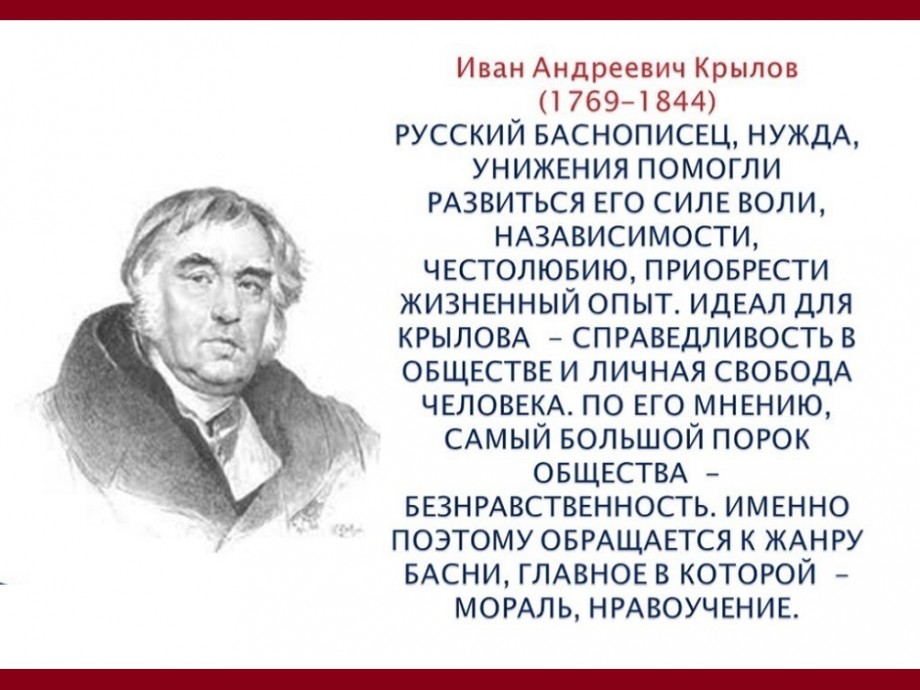 Презентация крылов биография для детей 2 класса