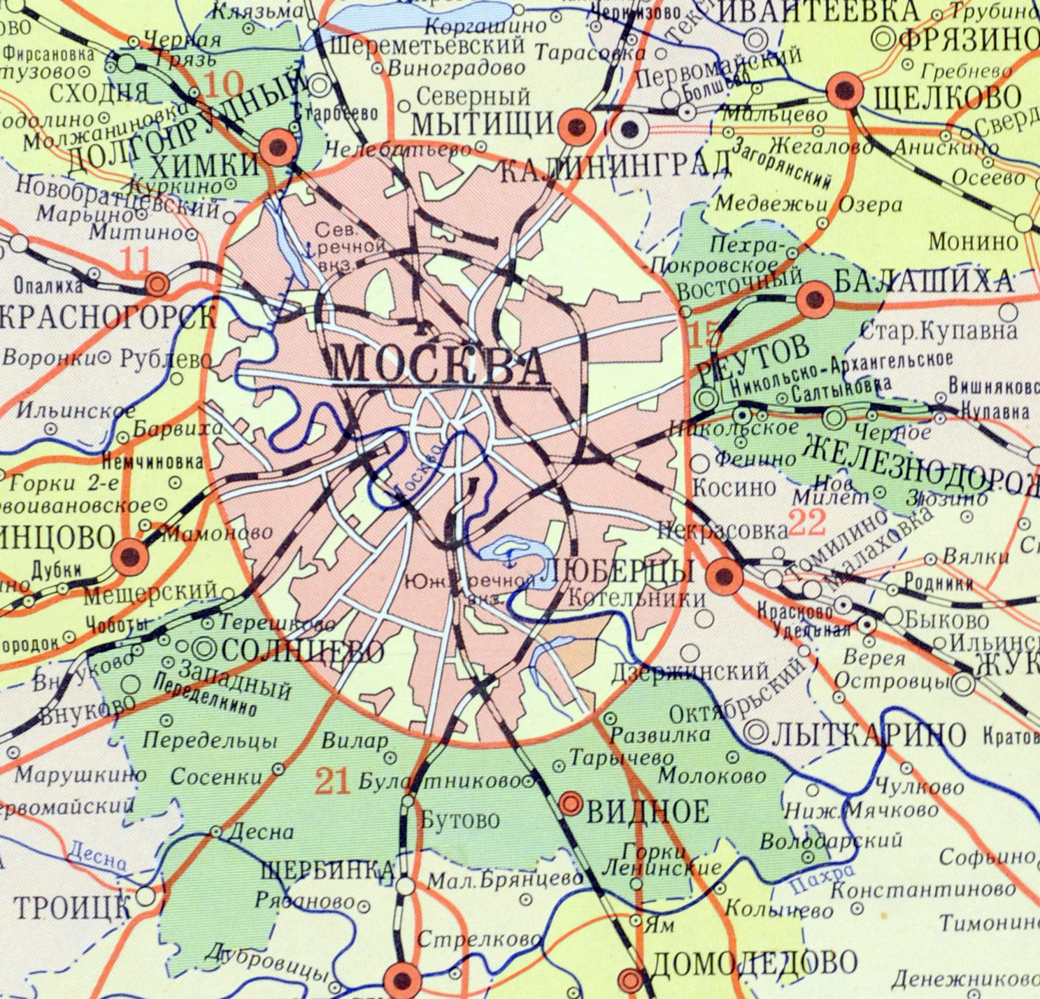 Московская область карта с городами и поселками на русском языке смотреть бесплатно