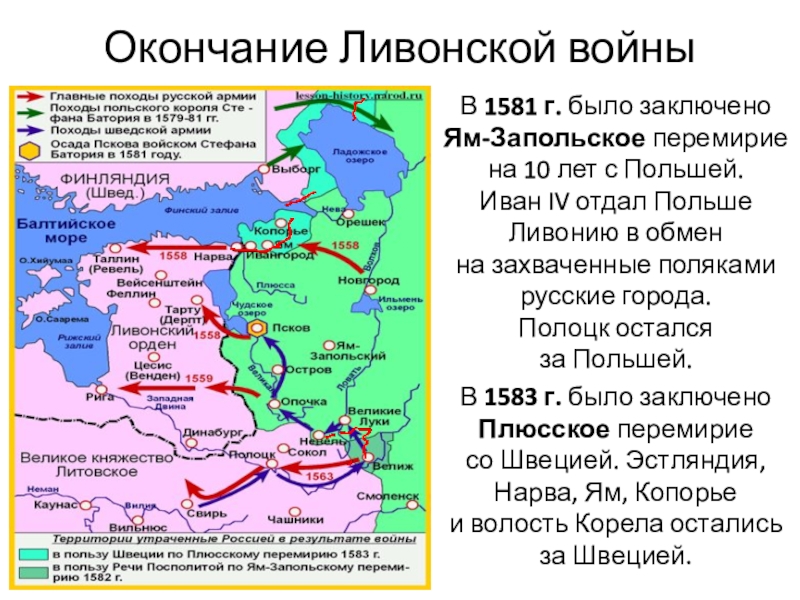 Карта по истории ливонская война 7 класс