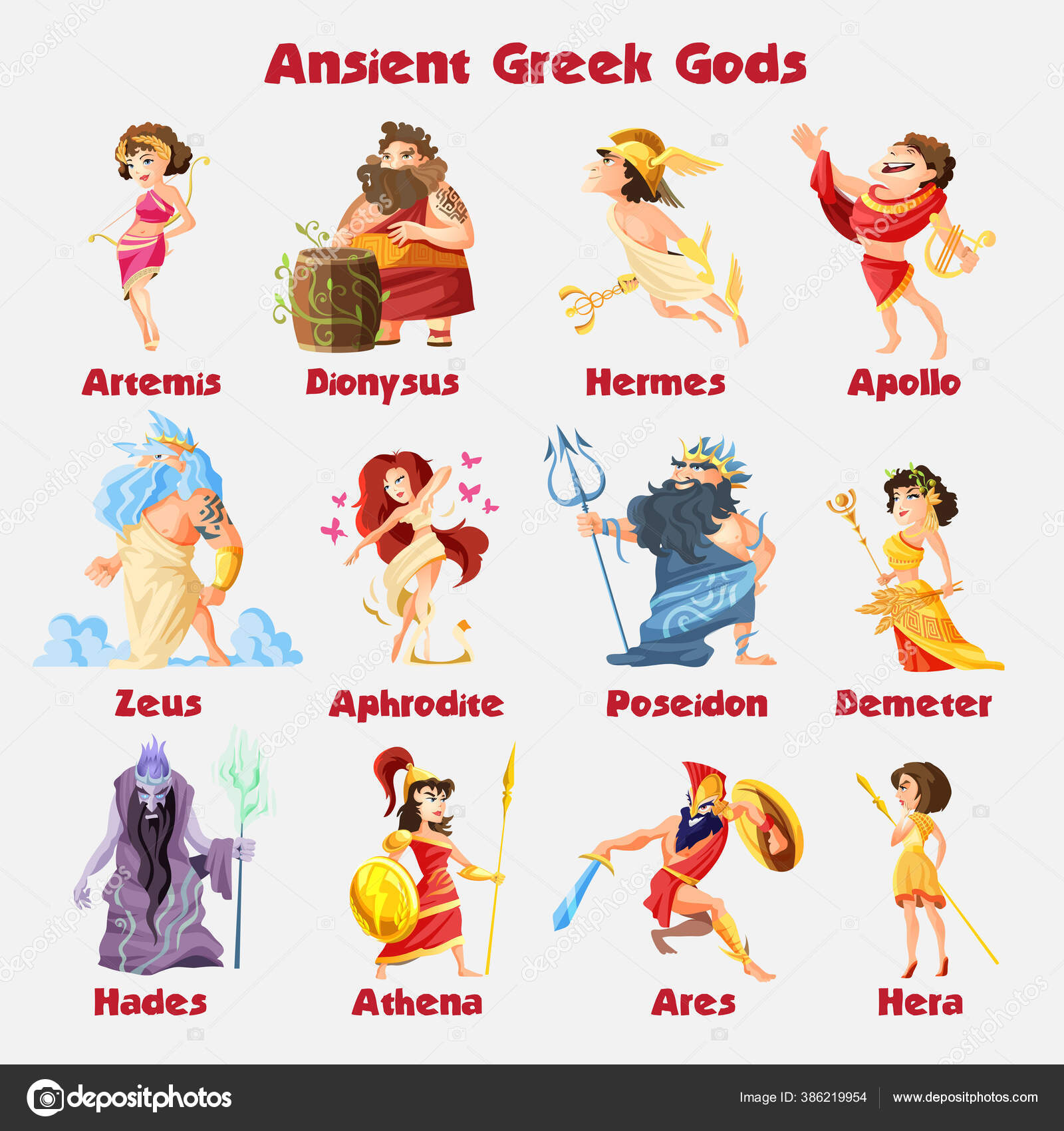 Имена греческих богов и героев