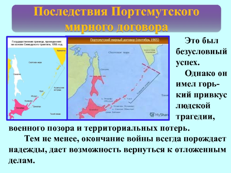 Портсмутский мирный договор 1905 г карта