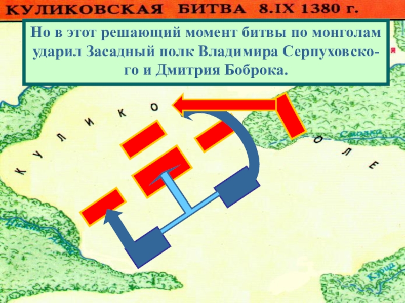 Перед вами карта схема куликовской битвы обозначьте на карте расположение русских полков