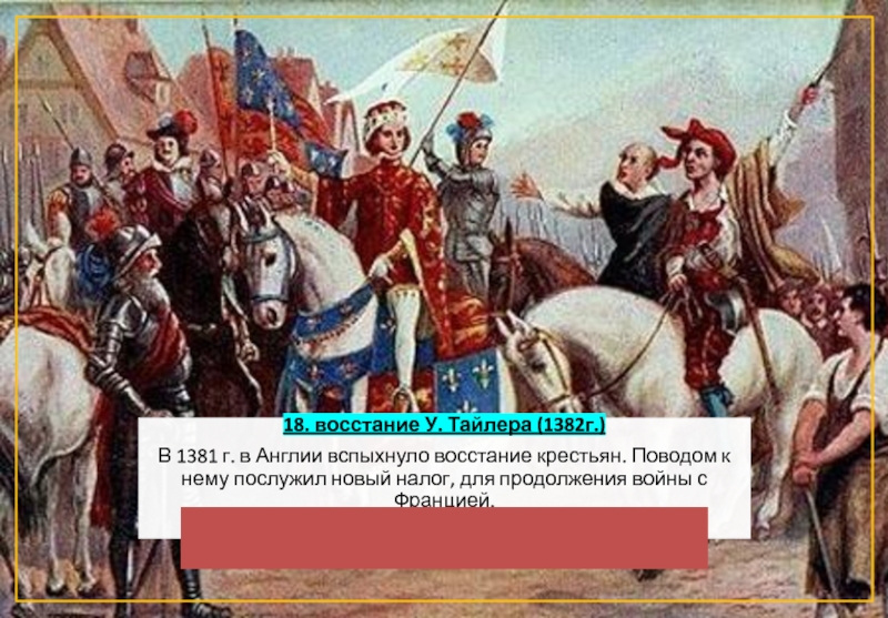 Восстания во франции и англии. 1381 Год событие в Англии. 1381 Восстание п р у Тайлера. Сообщение восстание у. Тайлера в Англии. 1398 Год в истории зарубежной.