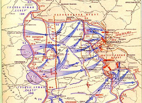 Насколько близко немцы подошли к москве карта
